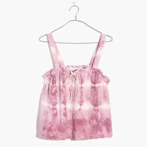 MADEWELL x Warm purple tie dye gauzy drawstring tank top XS NEW